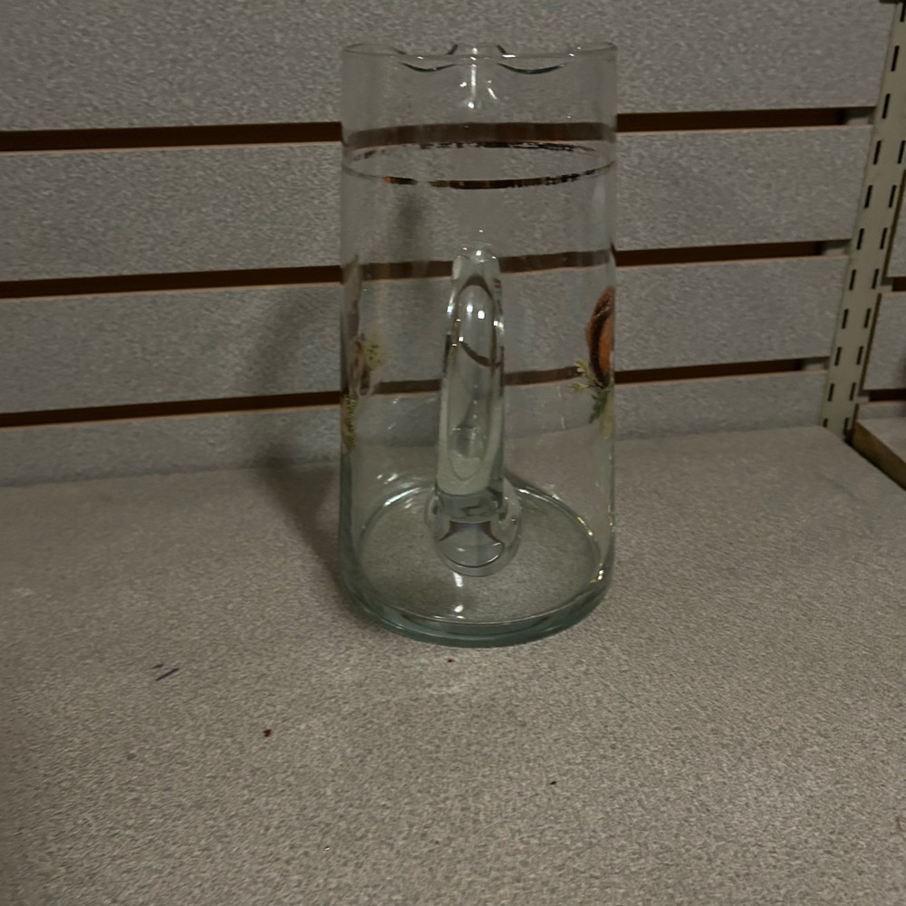 Vintage West Virginia Glass Pitcher‎ 1970s Barware, Bear with Cub and Squirrels